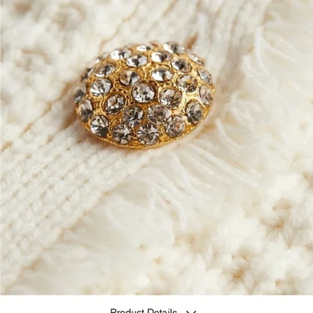 EXPRESS TEXTURED FRINGE BUTTON FRONT SWEATER CARD… - image 4